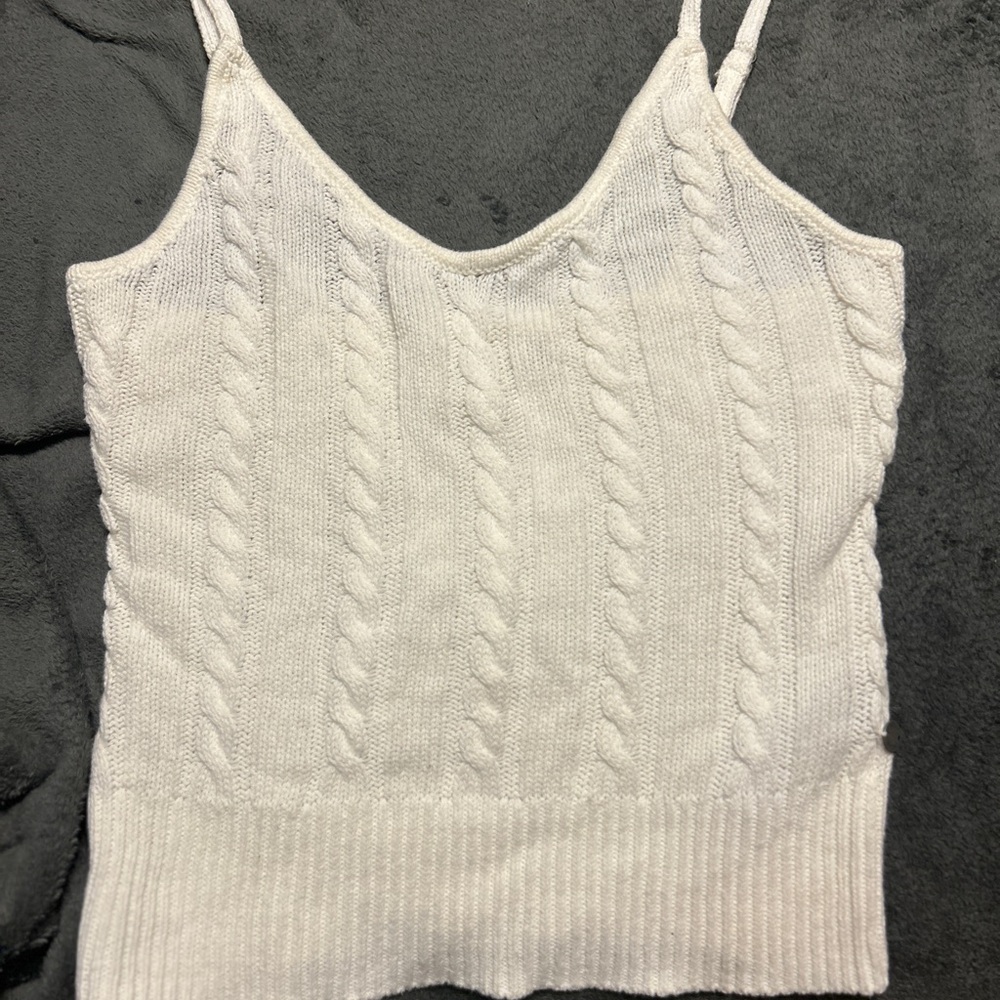 Roxy White Cable Knit Camisole